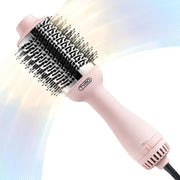 TYMO Volumizer Hot Air Brush, 4-in-1 Ionic Hairdryer w/2.85" Oval Titanium Barrel - Pink