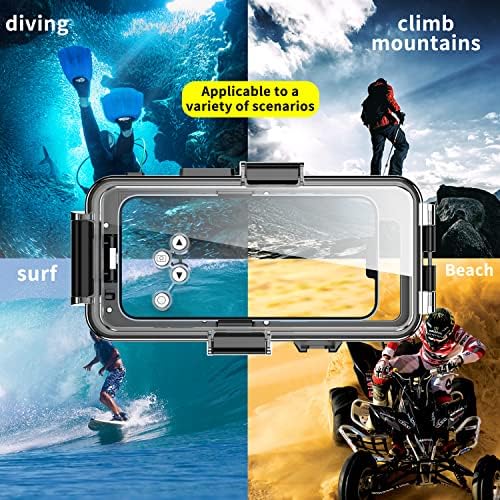 for Underwater IP Series Phone Case [98ft/30m] Swimming Diving Case Photo Photography Video Housing Waterproof Protective Case for IP Series Smartphones with Lanyard,Black