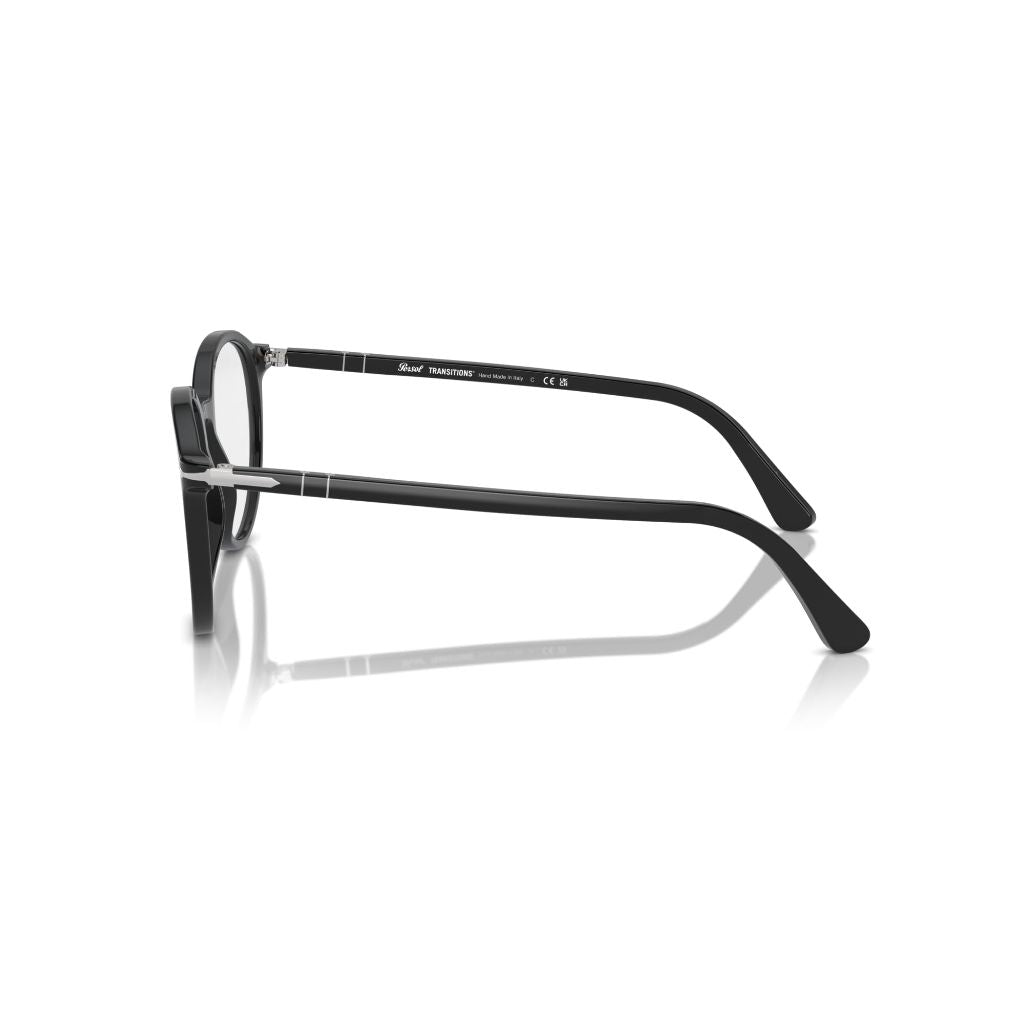 Persol Unisex PO3350S 8261 Transition Sunglasses - Black/Silver/Green, 50 mm