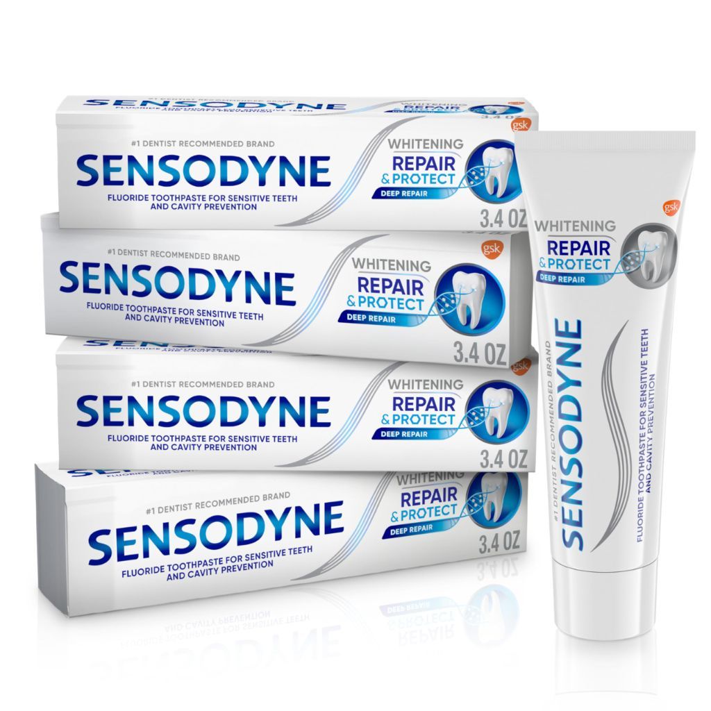 Sensodyne Whitening Repair and Protect Toothpaste for Sensitive Teeth - 3.4 oz (4 Pack)