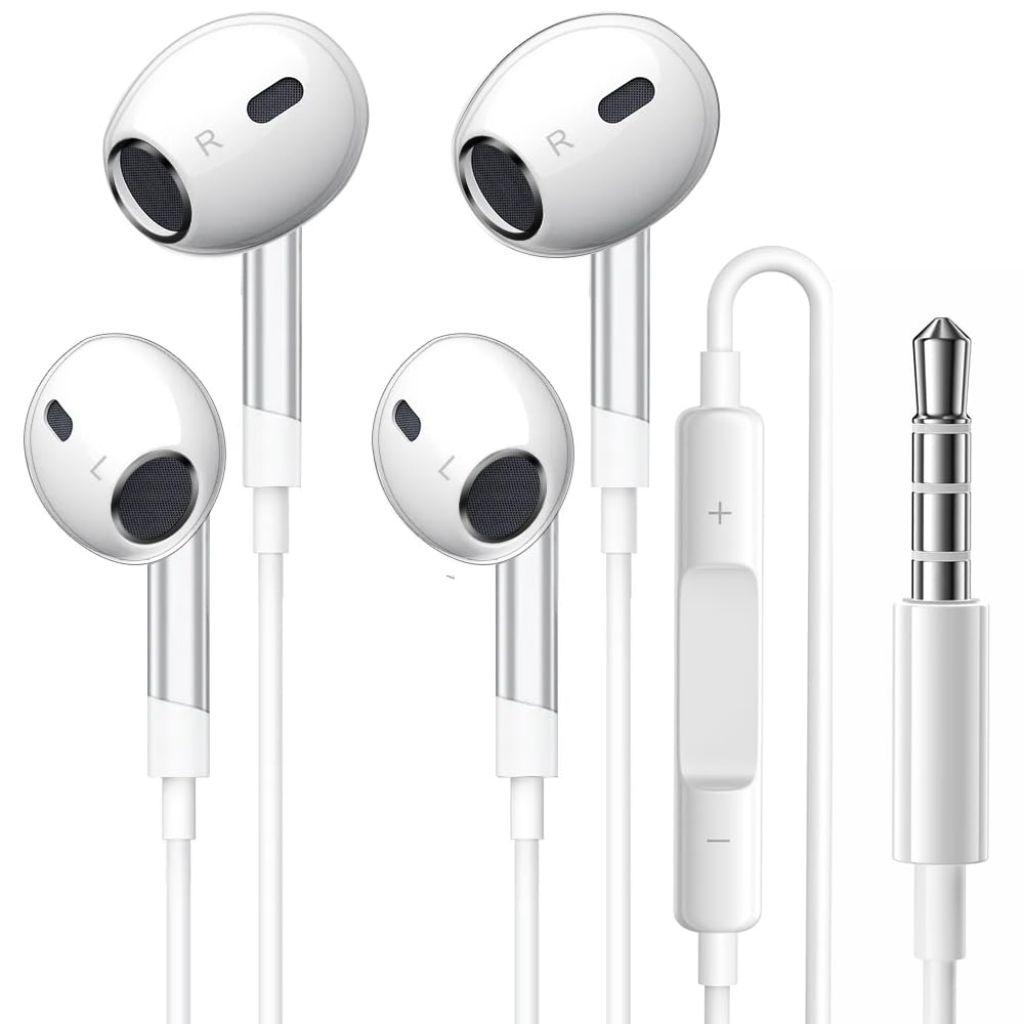 Perisail Wired Earbuds with Microphone 3.5mm Wired Headphones, (White)