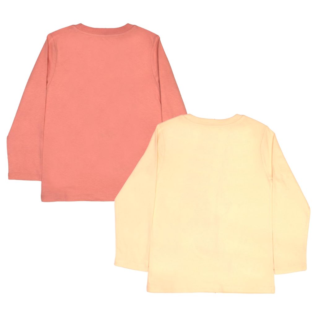 Disney Minnie Mouse Girls Long Sleeve T-Shirts, 2-Pack Bundle Set for Kids and Toddlers (6X, Pink/Cream)