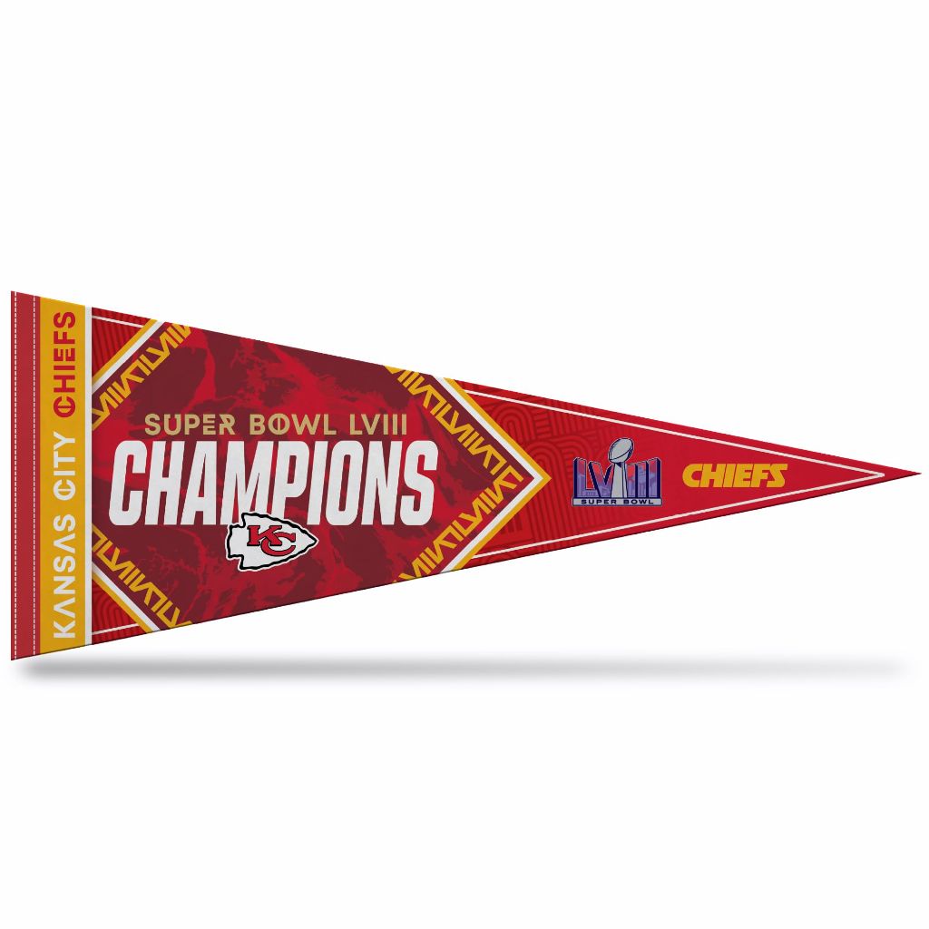 Rico Industries NFL Football Kansas City Chiefs 2024 Super Bowl Champions 12" x 30" Felt Wall Décor Pennant