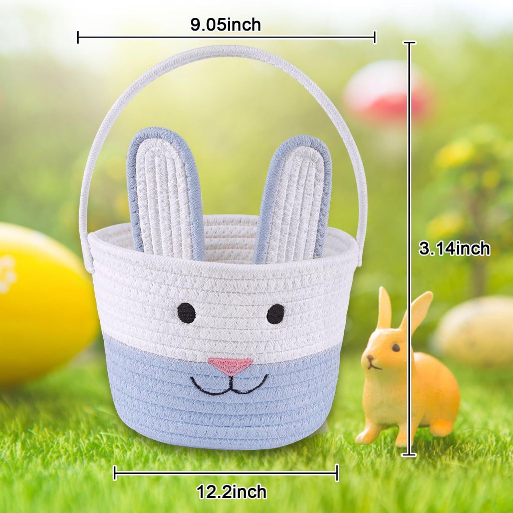 Bunny Baby Easter Basket - White/Blue