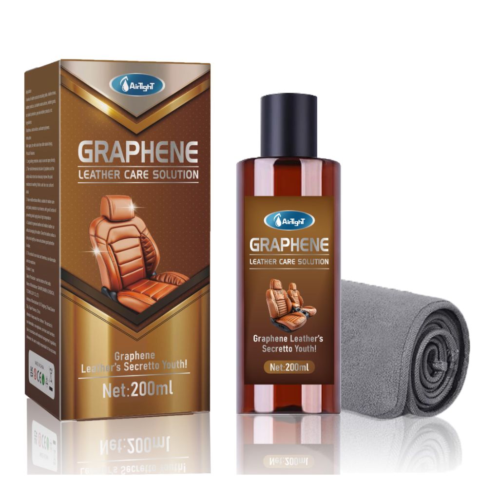 AirTighT Graphene Leather Cleaner & Conditioner Kit - Includes Microfiber Towel & 3D Applicator.