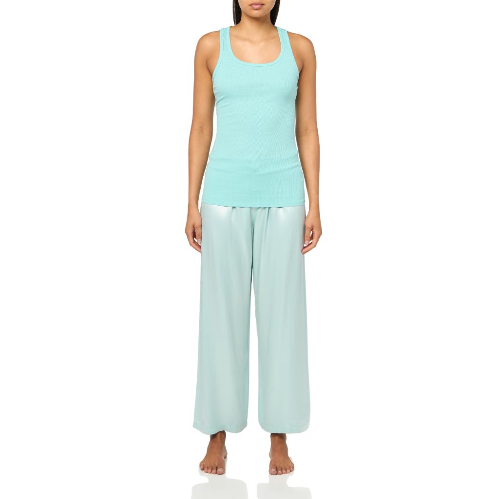 PJ Harlow Women's Charlie/Jolie Capri - Tank Top and Satin Capri Pant Pajama Set - XL
