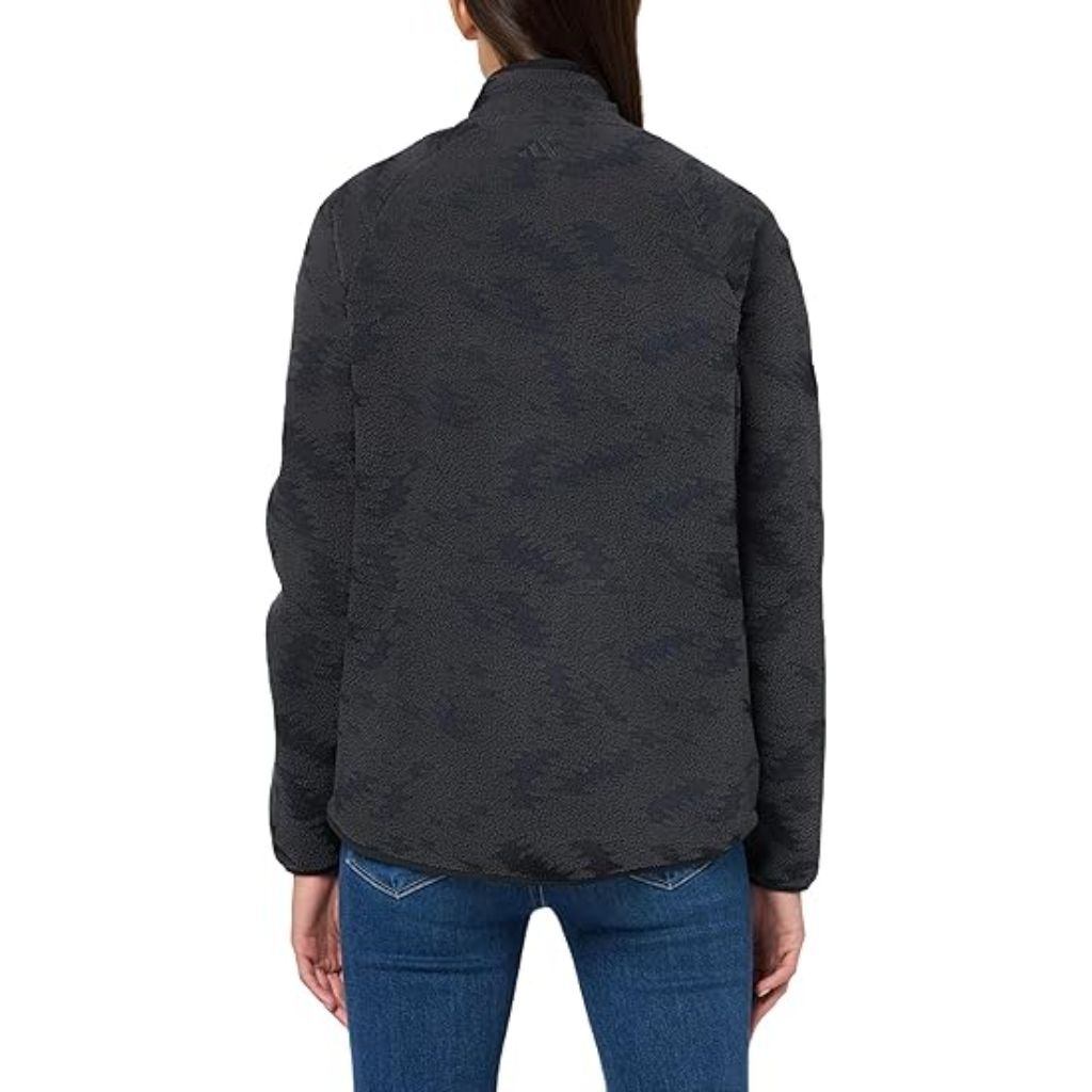 adidas Women's Printed Fleece Full-Zip Jacket - Carbon, Size XS