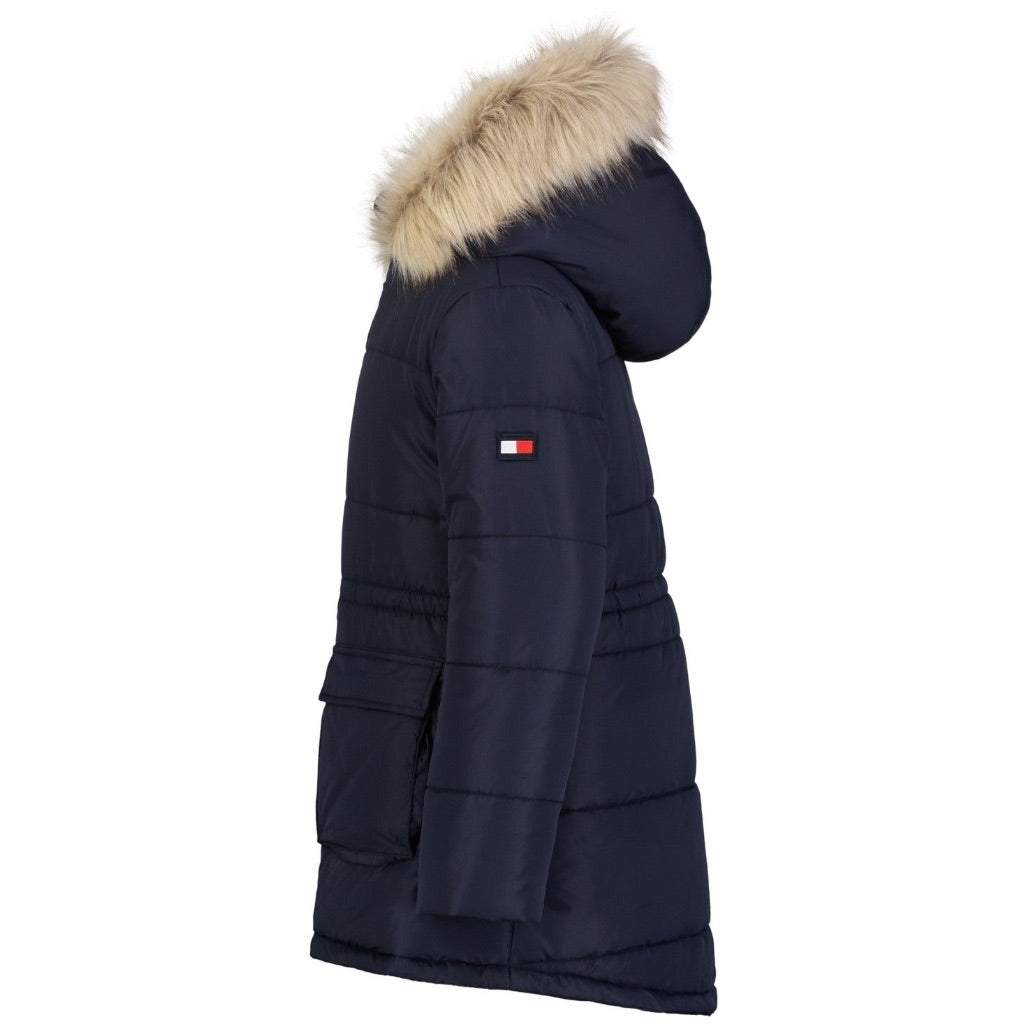 Tommy Hilfiger Toddler and Little Girls Patch Pocket Anorak Puffer - Navy Blazer size 5/6