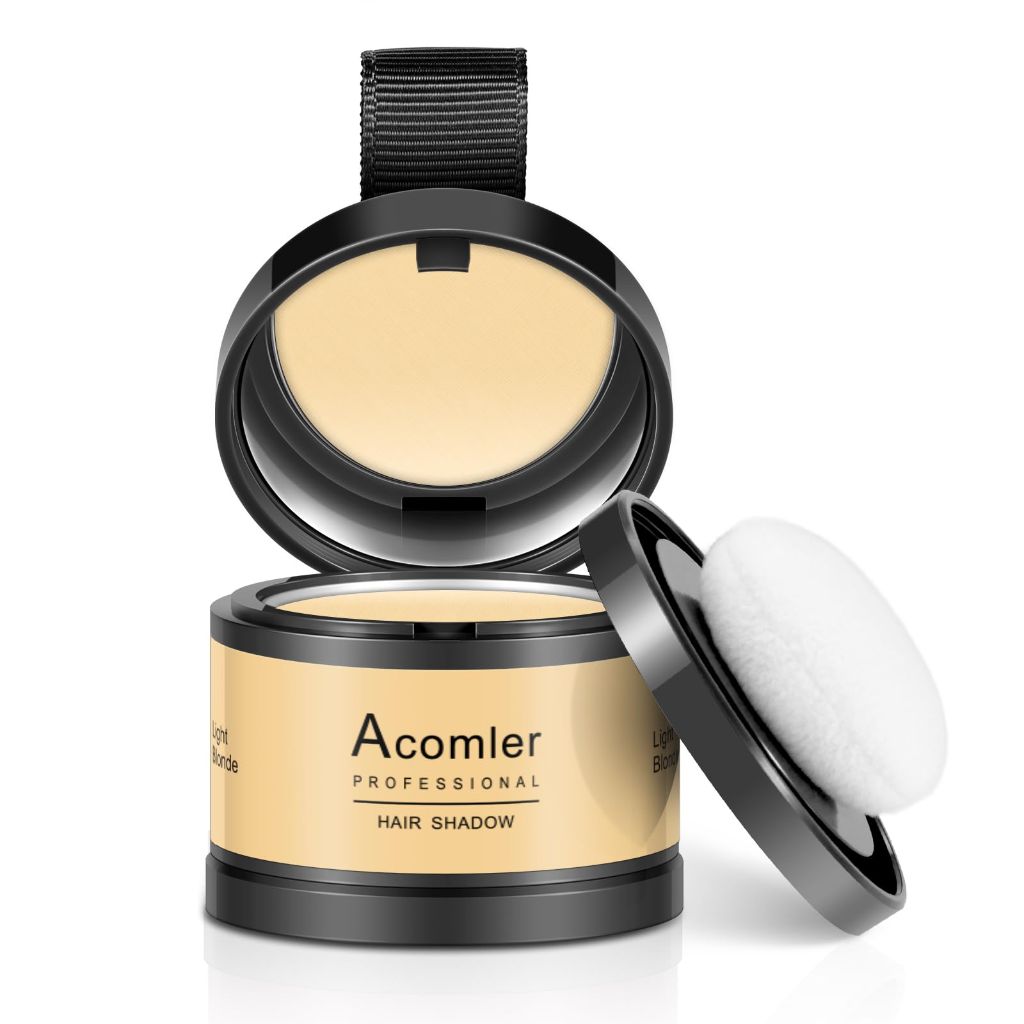 Acomler Root Cover Up Hairline Shadow Powder, Dark Brown,  for Women Men (Light Blonde)