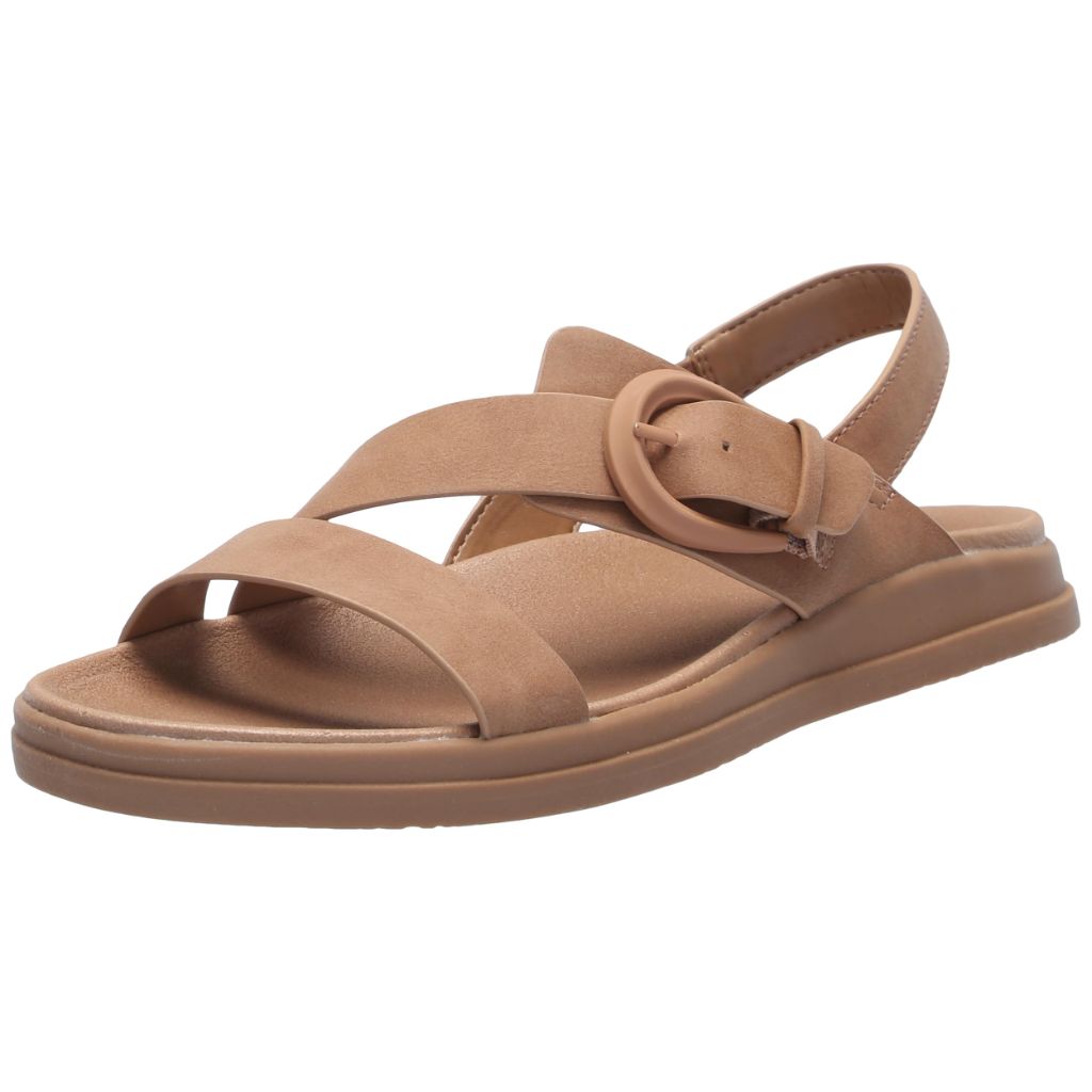 Naturalizer Womens Hope Strappy Slingback Flat Sandal Cookie Dough Brown 12 M