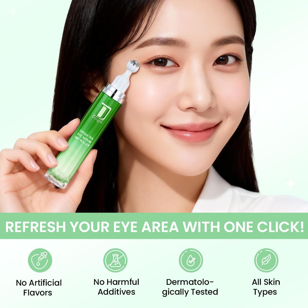 Dongyu Caffeine Eye Cream for Dark Circles, 0.5 fl. oz (Light Green)