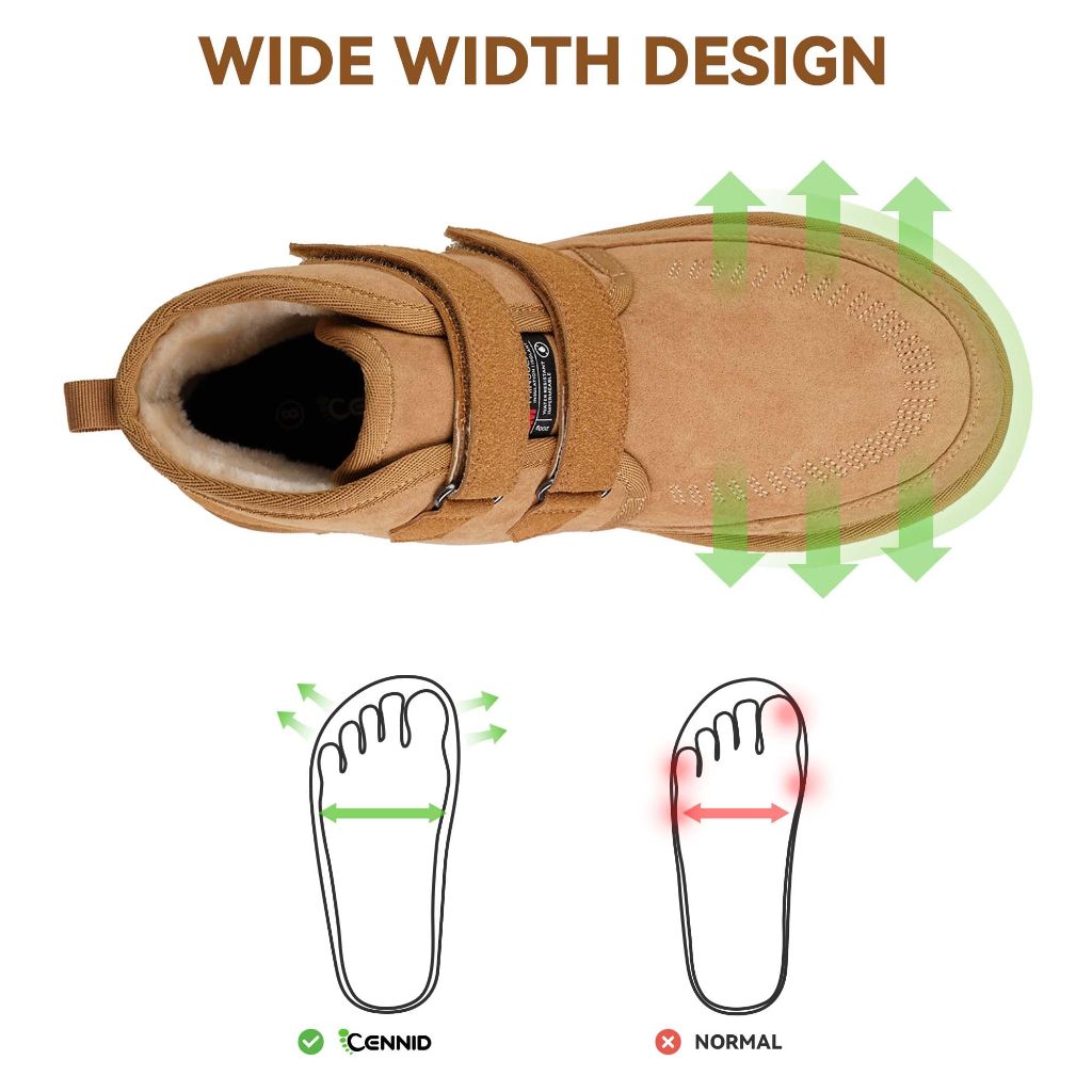 CENNID Women's Winter Snow Boots, Chestnut, 6.5