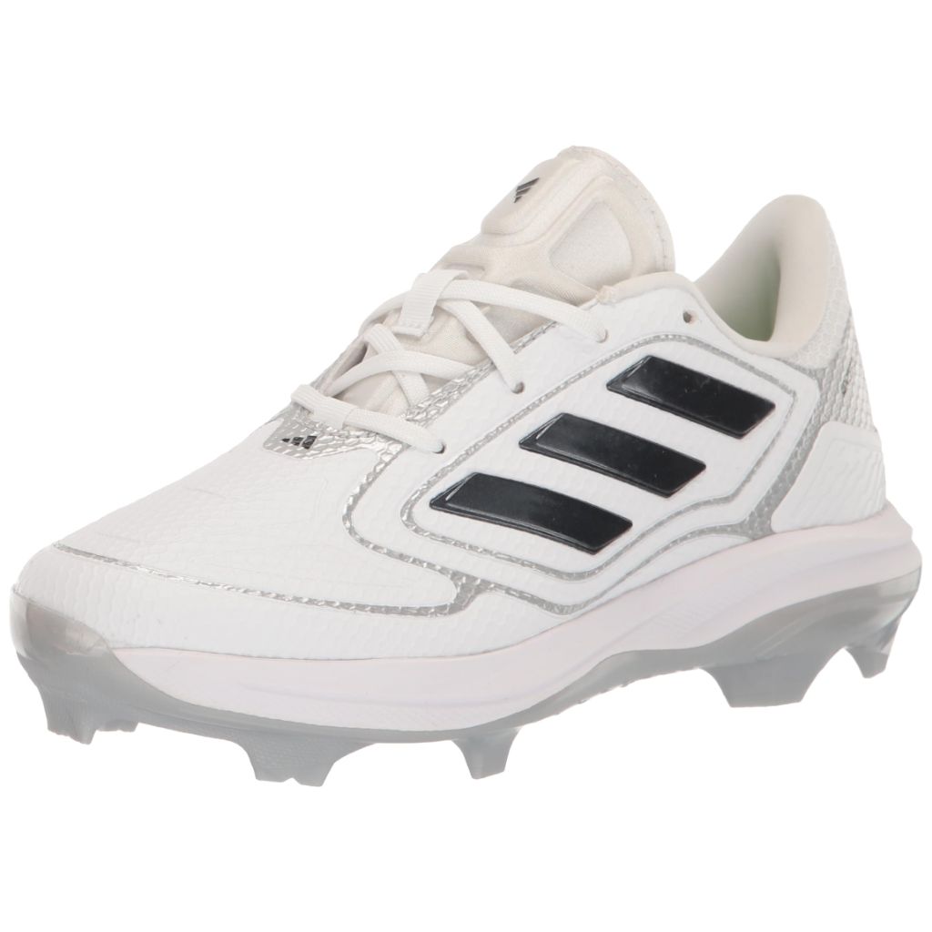 adidas Women's Adizero Purehustle 3 Softball Cleats - White/Black/Silver Metallic, Size 12.5