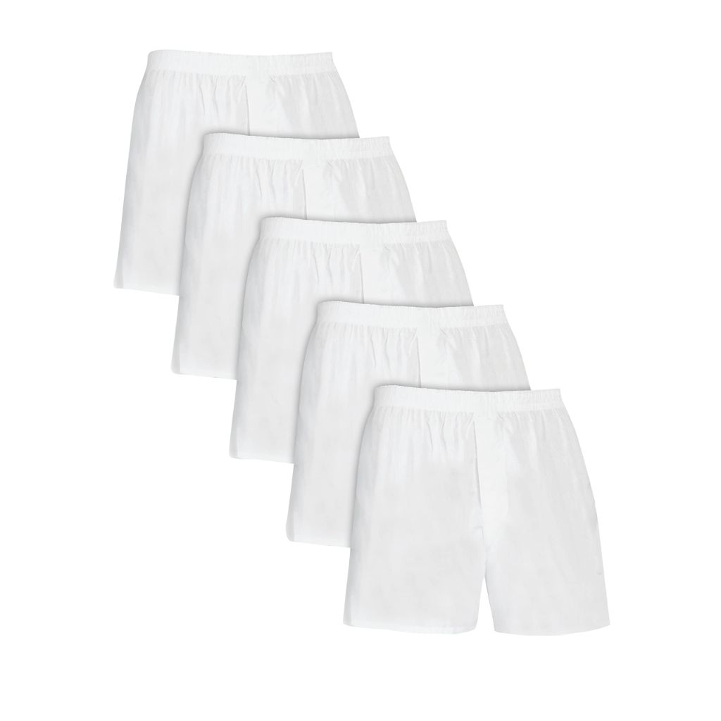 Fruit of the Loom Men's 5 Pack Boxer, White, Medium