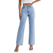 Kedera Women's Flare Jeans High Waisted, Wide Leg Baggy Jean for Women, Stretch Denim Pants, Light Blue, XL