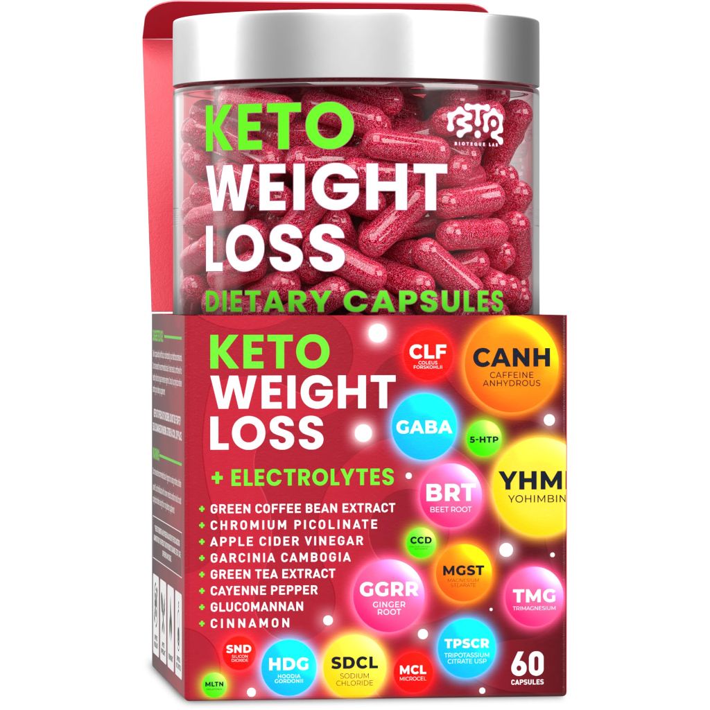 Keto Weight Loss Diet Pills, Natural Appetite Suppressant, - 60 Capsules