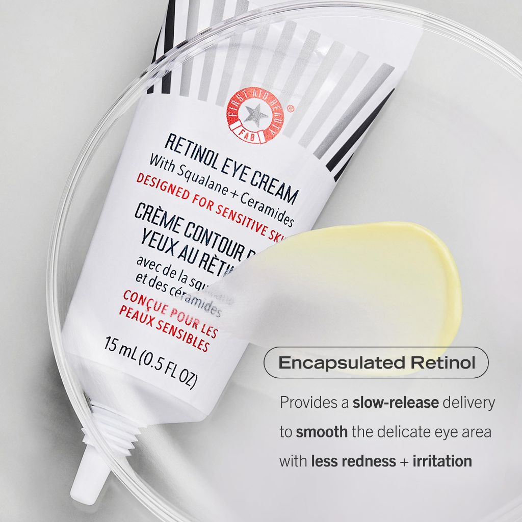 First Aid Beauty - Retinol Eye Cream with Squalane + Ceramides, Safe for Sensitive Skin, 0.5 oz