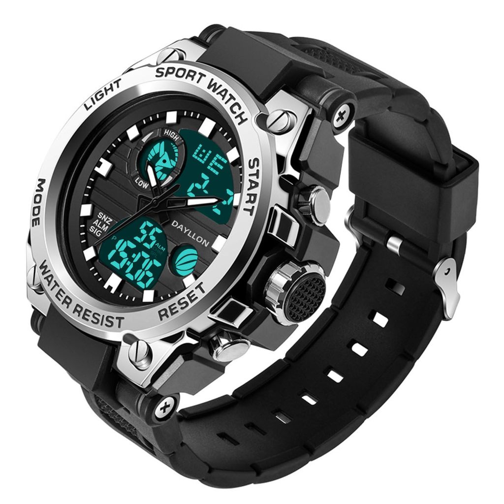 Mens Watch Military Sports Outdoor Waterproof  | Silver