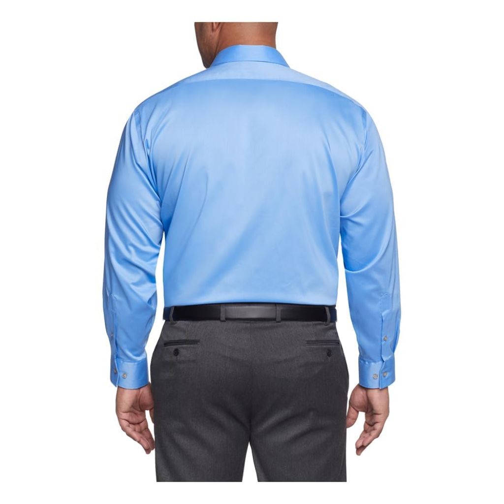 Van Heusen Men's Fit Dress Shirt Ultra Wrinkle Free Flex Collar Stretch (Big and Tall), Blue Frost, 20" Neck 35"-36" Sleeve