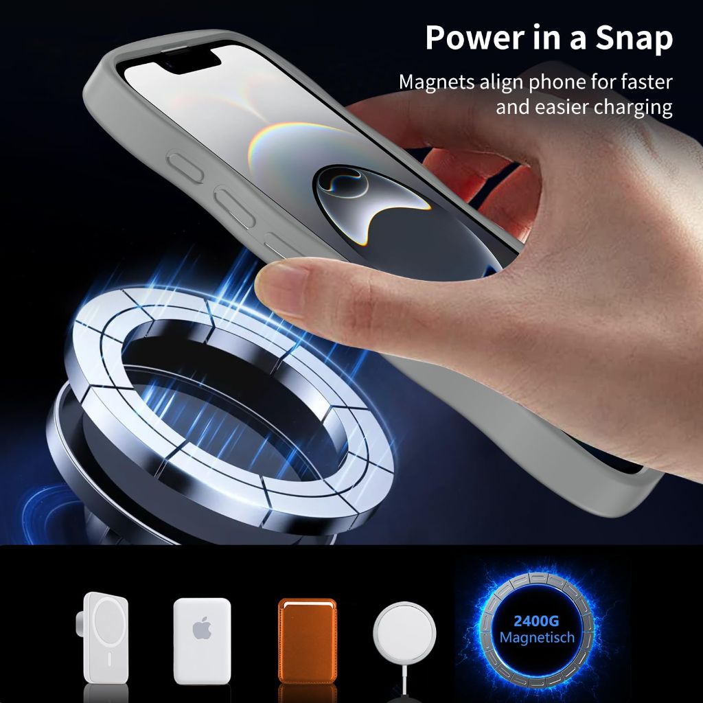IYavvort Magnetic for iPhone 16e Case,Curly Wavy Frame Hard Translucent Matte Clear Back Cover