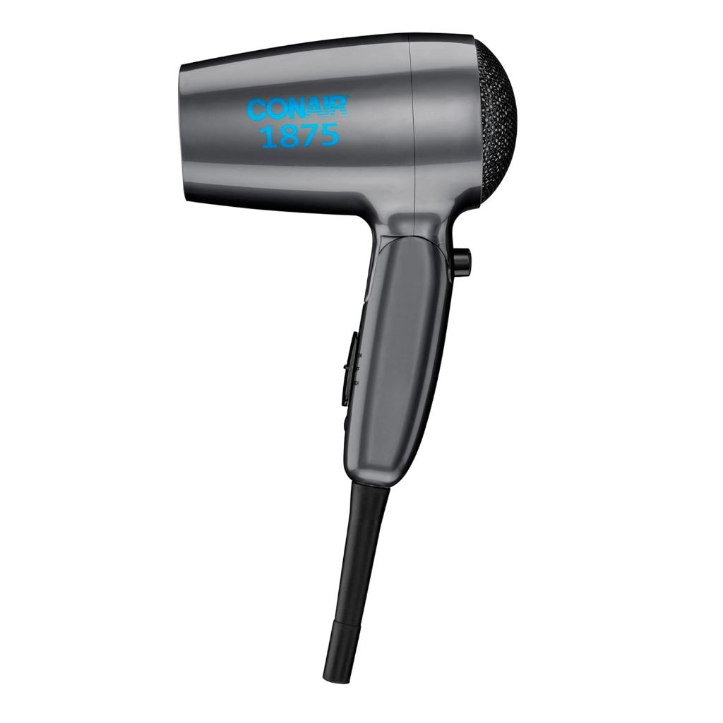 Conair Compact Travel Dryer, Foldable, 1875W w/2 Heat Speeds - Gray