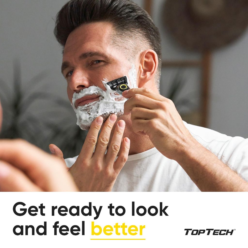 TopTech ULTRA 5 Blade Razors for Men Replaceable Cartridges - 4 Count