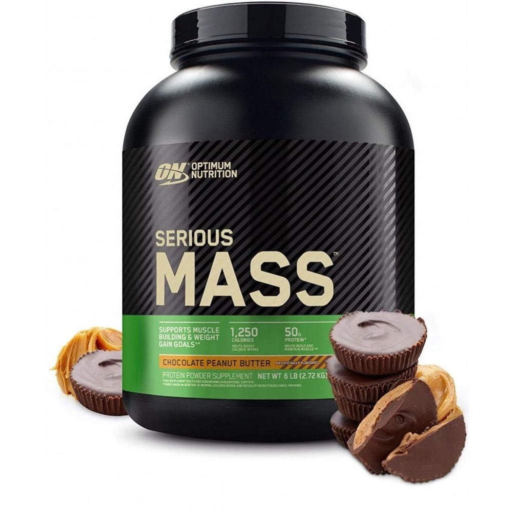 Optimum Nutrition Serious Mass Protein Powder, Chocolate Peanut Butter, 6lb (8 Servings)