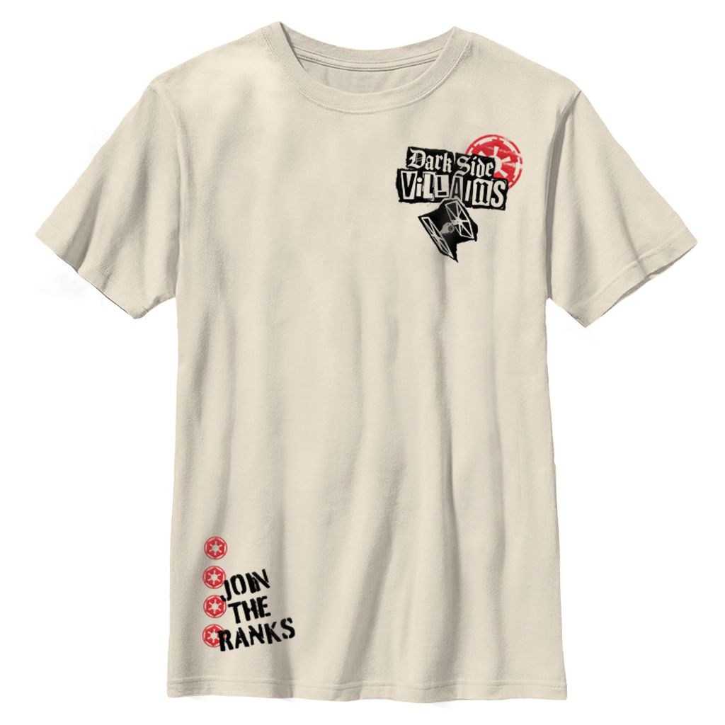 Star Wars Dark Villain Patches Boys T-Shirt, Cream - size M