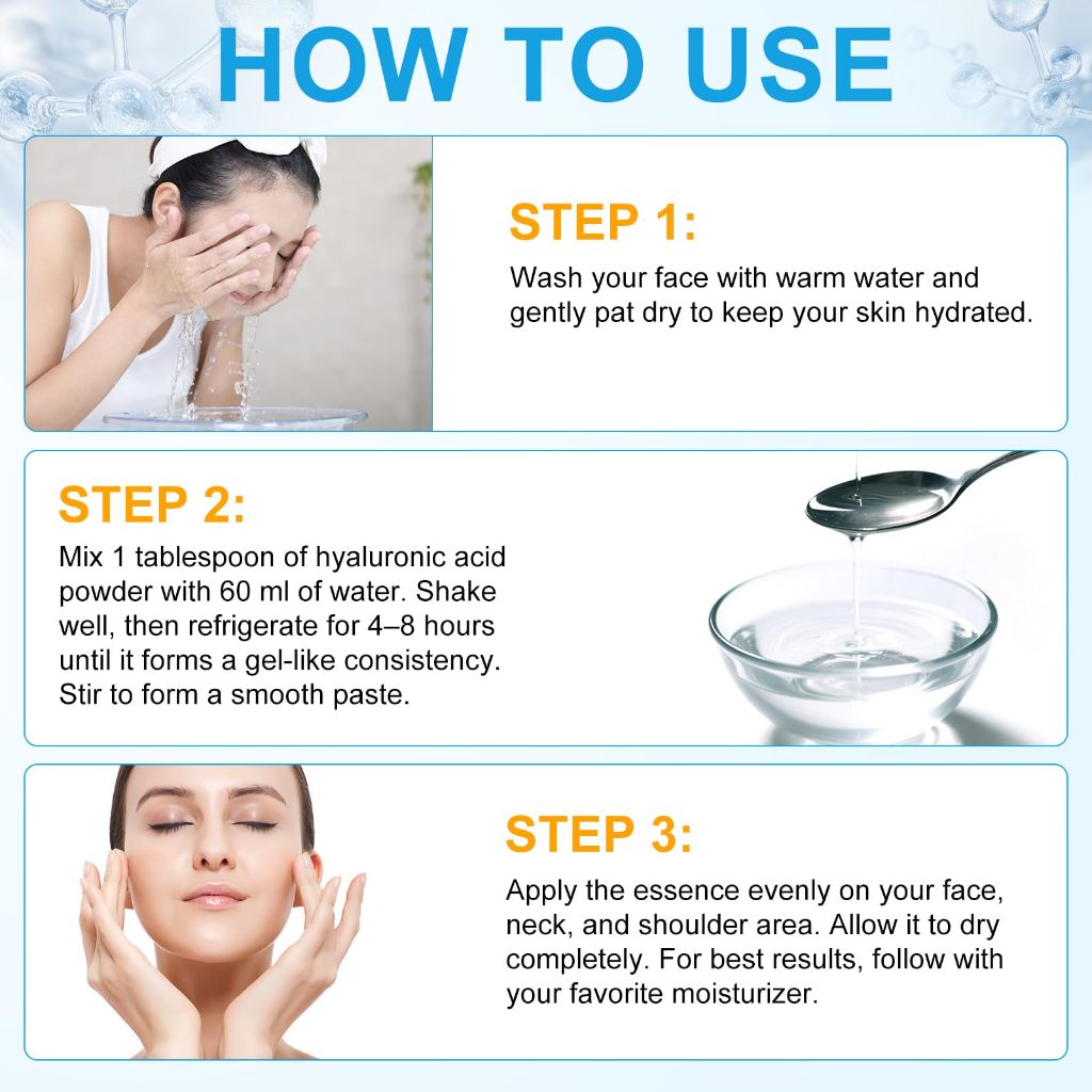 Yecuce Hyaluronic Acid Powder for Face, 4.23 oz