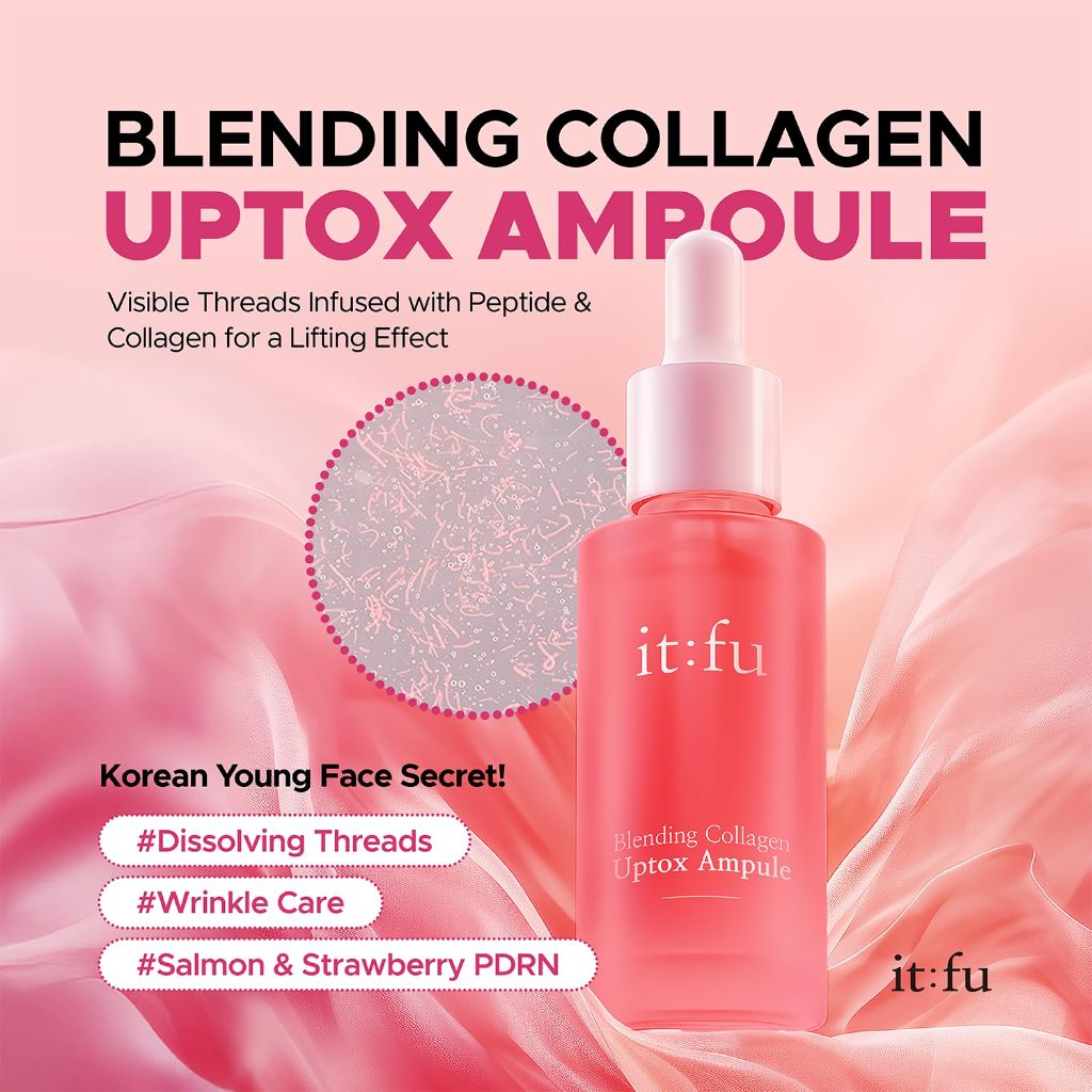It:fu Blending Collagen UpTox Ampoule | Salmon DNA Ampoule & Copper Peptides Face Serum  | Retinol & Retinal (1.01 oz)