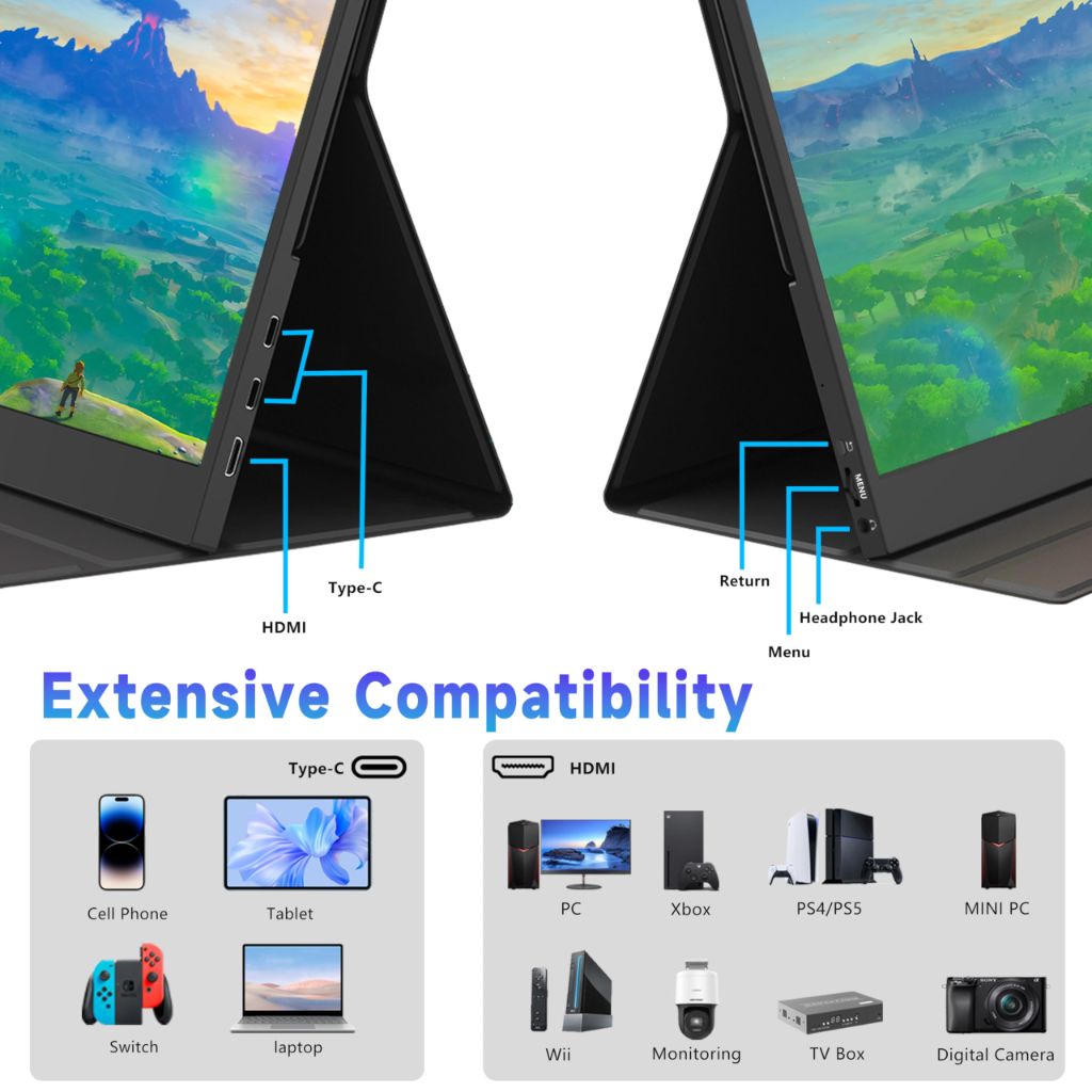 Morzmy - 15.6 inch FHD 1080P Portable Monitor