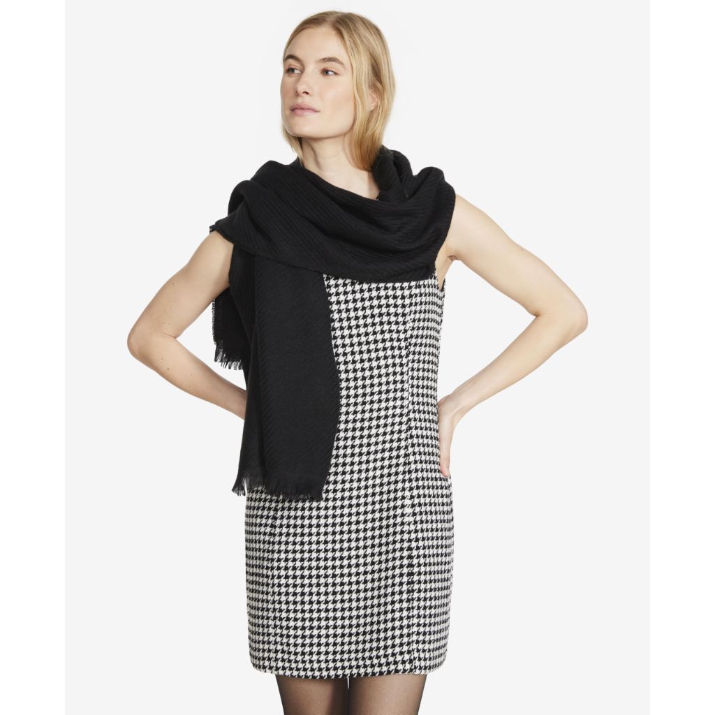 STEVE MADDEN GINGER SCARF, Black/Silver - One Size
