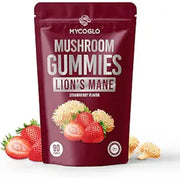 10-in-1 Mushroom Gummies for Focus & Energy | Lion's Mane, Reishi, Turkey Tail, & Functional Mushrooms | Brain Supplement for Memory & Immune Support | Strawberry Flavor Gluten-Free (90 Count)