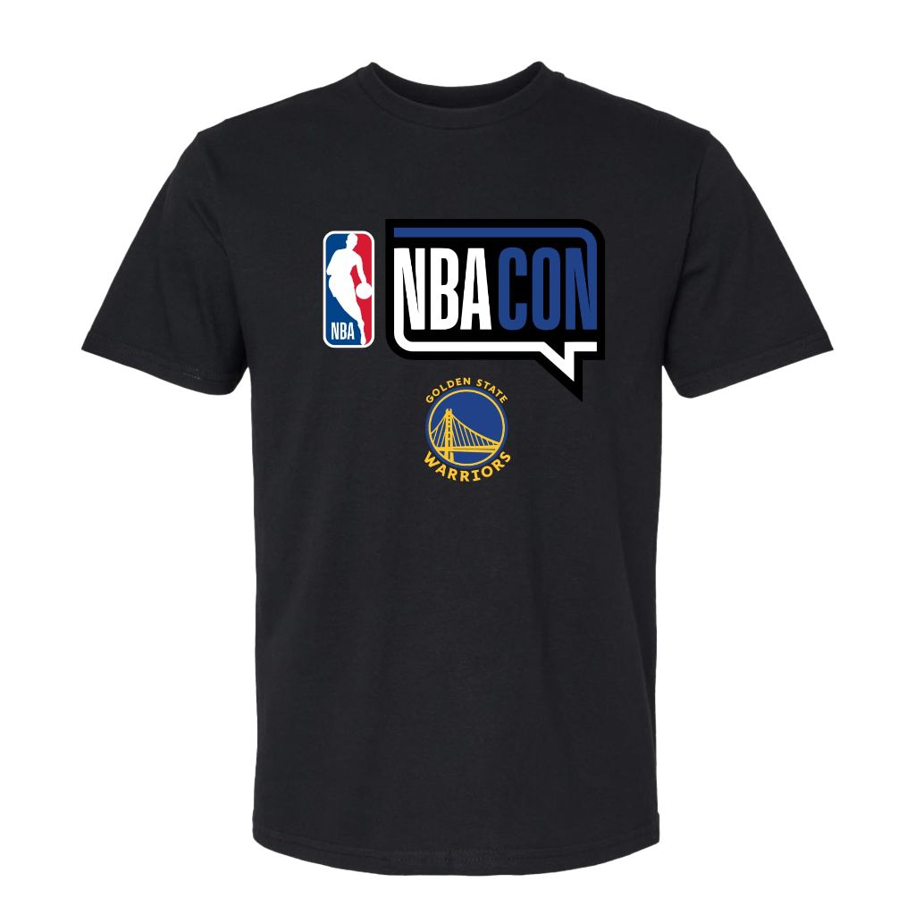 SZ L, NBA Con x Team Tee, Golden State Warriors | Black