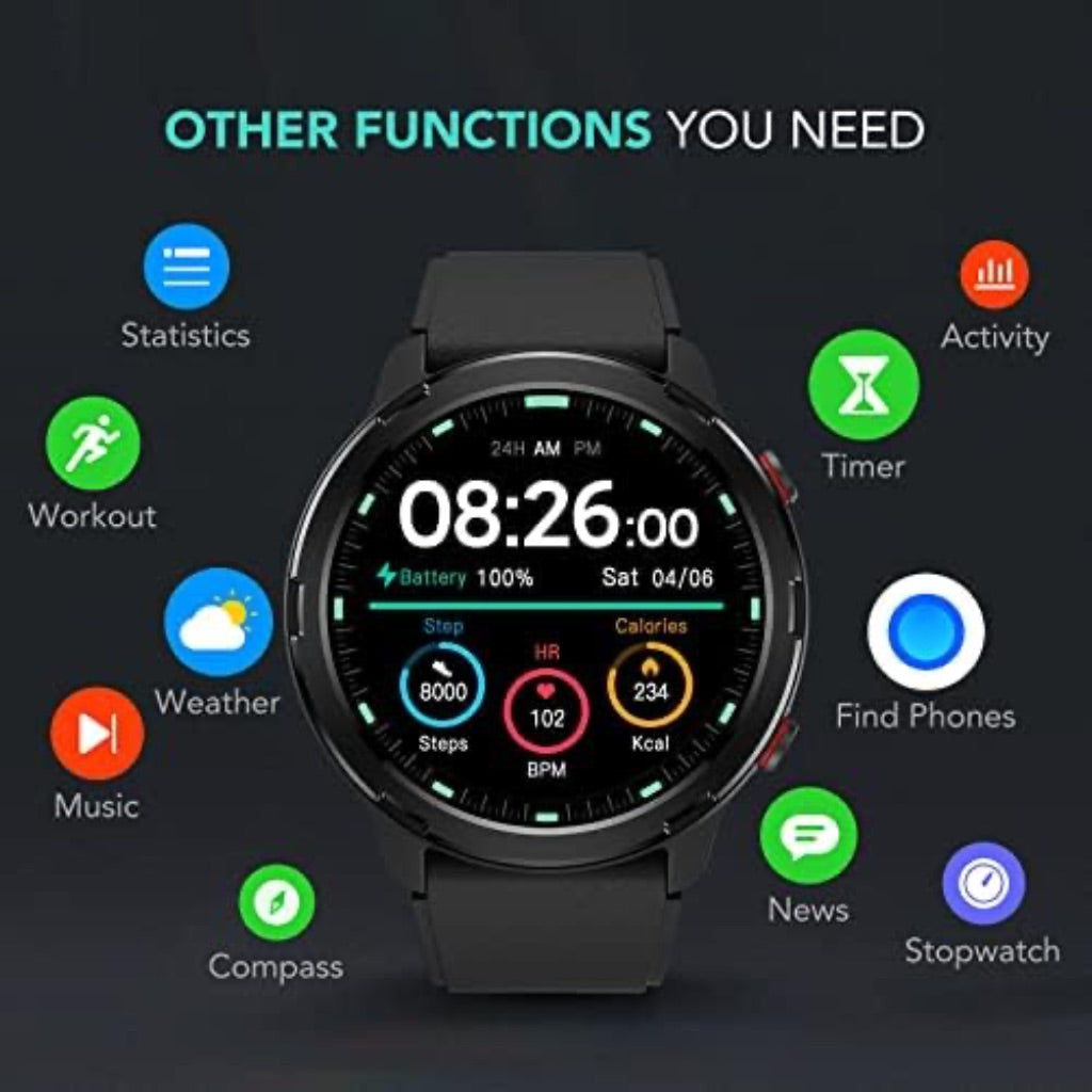 SKG Rugged Smart Watch Fitness Tracker with GPS, Heart Rate, SpO2, Sleep Monitor - Black