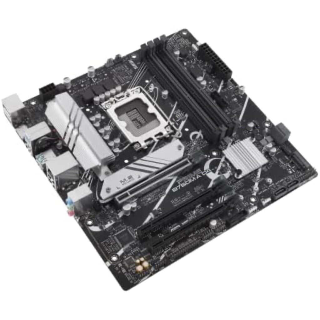 ASUS Prime B760M-A D4-CSM Intel B760 (LGA 1700) mATX Commercial CSM Motherboard, PCIe 4.0, DDR4, 2X M.2, 2.5Gb LAN, DP, 2X HDMI, SATA 6 Gbps, USB Type-C, Aura Sync, ASUS Control Center Express