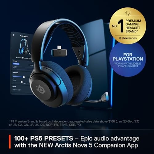 SteelSeries Arctis Nova 5P Wireless Gaming Headset for PlayStation/Switch/PC