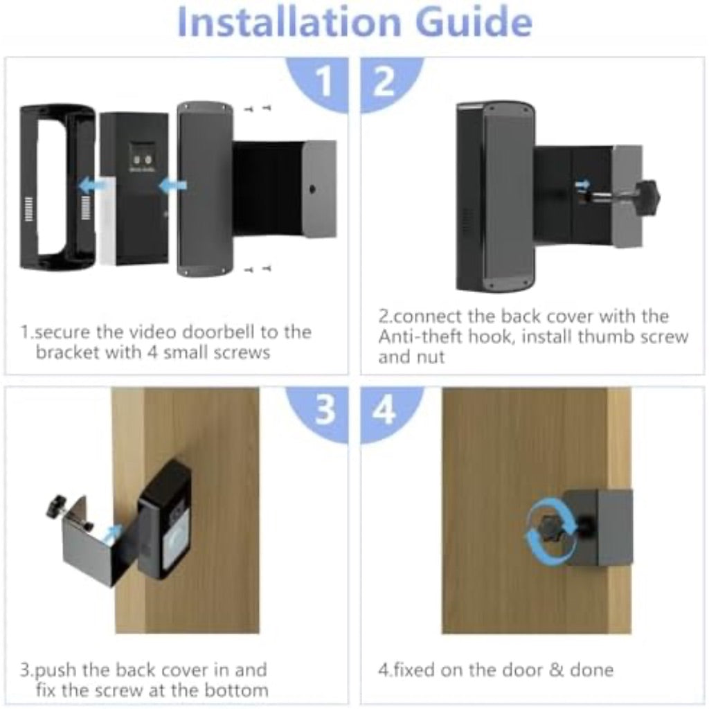No-Drill Anti-Theft Doorbell Mount for Ring Video Doorbell (2024)/Battery Doorbell Plus/Pro/(2020 Release)
