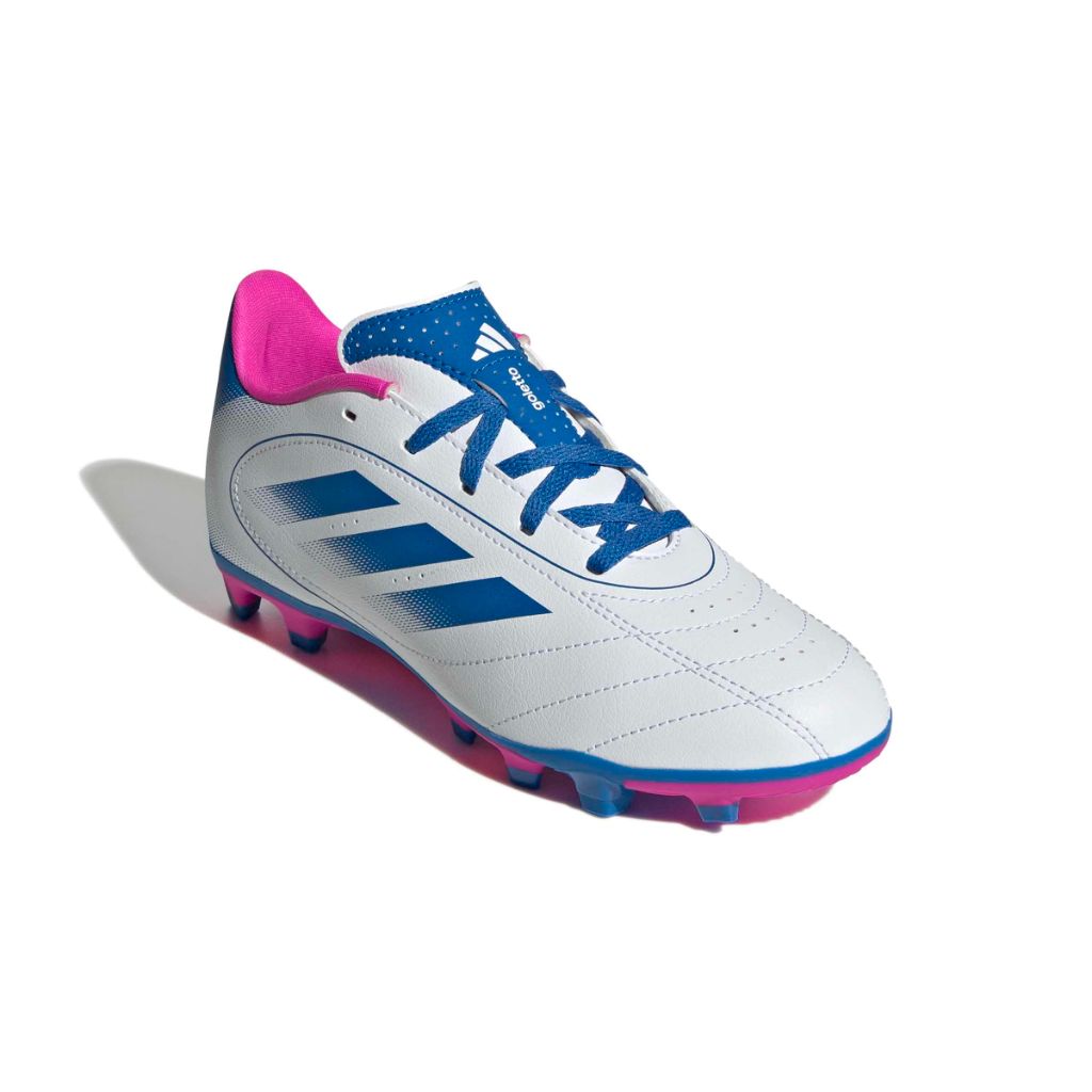 adidas Unisex Kids Goletto IX Firm Ground/Multi Ground Soccer Cleats -  White/Bright Royal/Shock Pink, Size 5.5