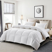 Serta Goose Feather Down Fiber Cotton Comforter King Size - 100% Cotton Duvet Insert, 106 x 90 Inch White