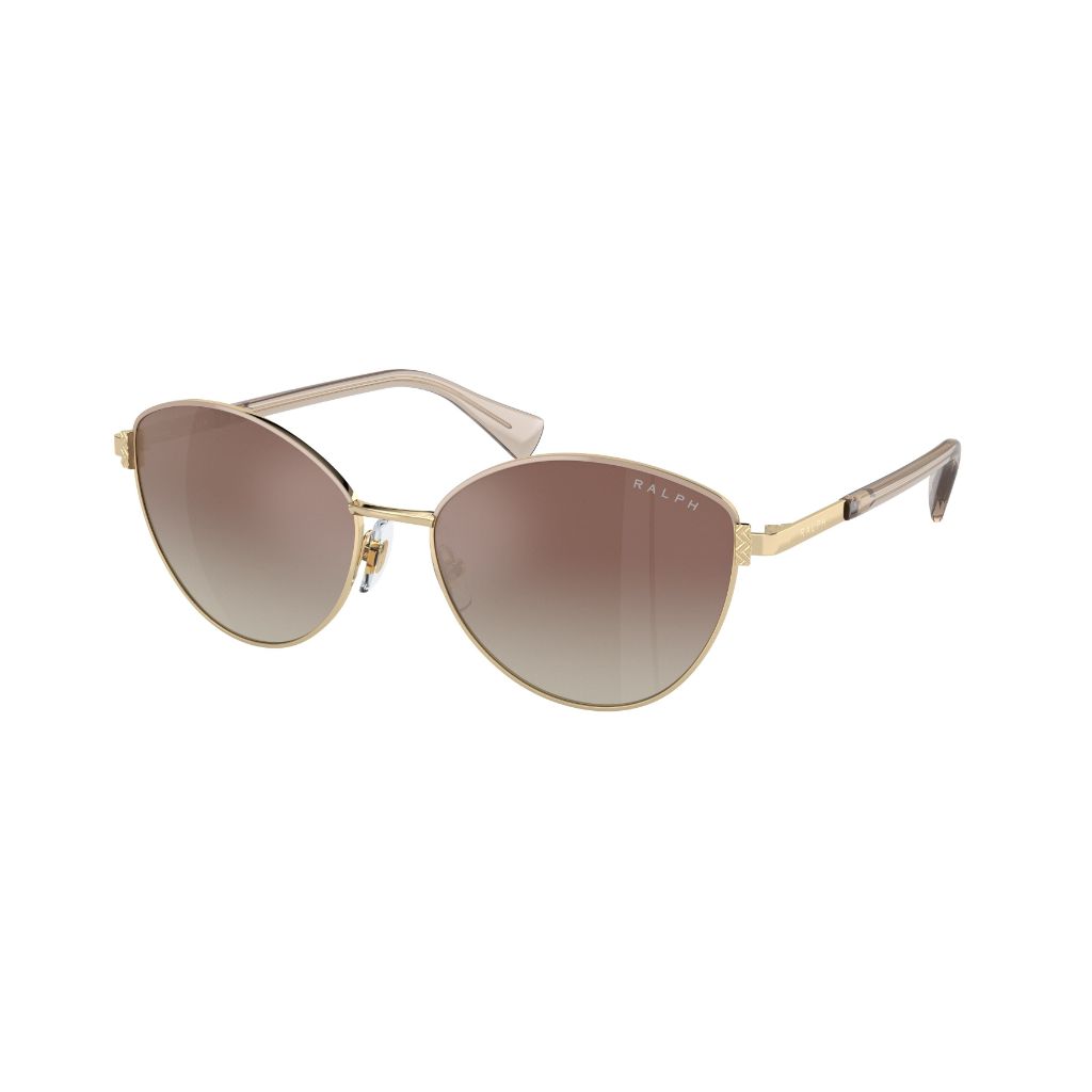 Ralph by Ralph Lauren RA4145 9116B8 Sunglasses - Shiny Pale Gold Frame/Clear Gradient Brown Lens