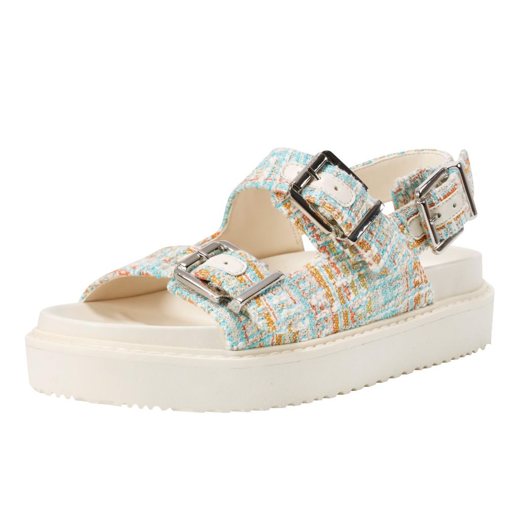 Marc Fisher LTD Women's Agenda Sandal, Blue Multi - size 9M