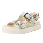 Marc Fisher LTD Women's Agenda Sandal, Blue Multi - size 9M