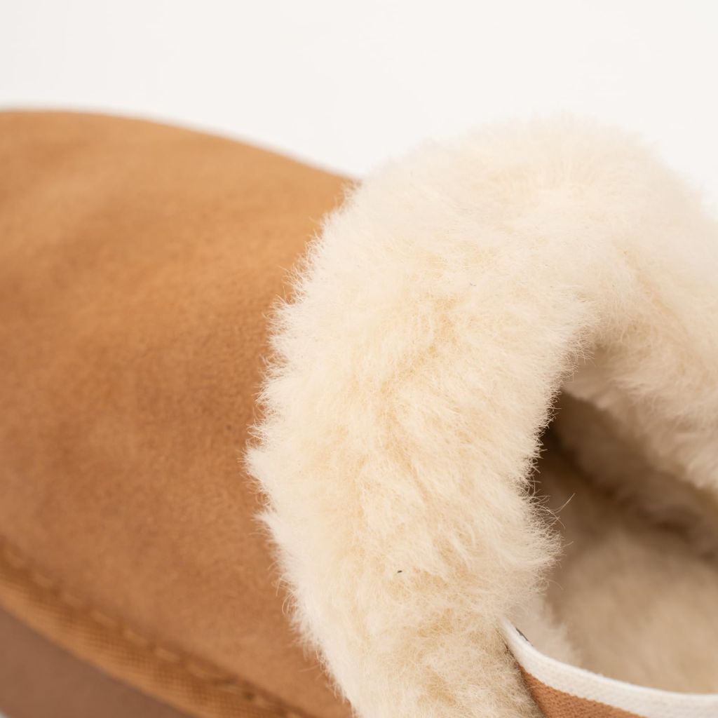 Swalker Fuzzy Platform Slippers for Women, Women's Casual Winter House & Outside Suede Faux Fur Slippers