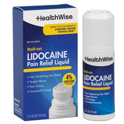 HealthWise 4% Lidocaine Roll-On | OTC Strength | Pain Relief Liquid | 2.5 oz. 73 mL