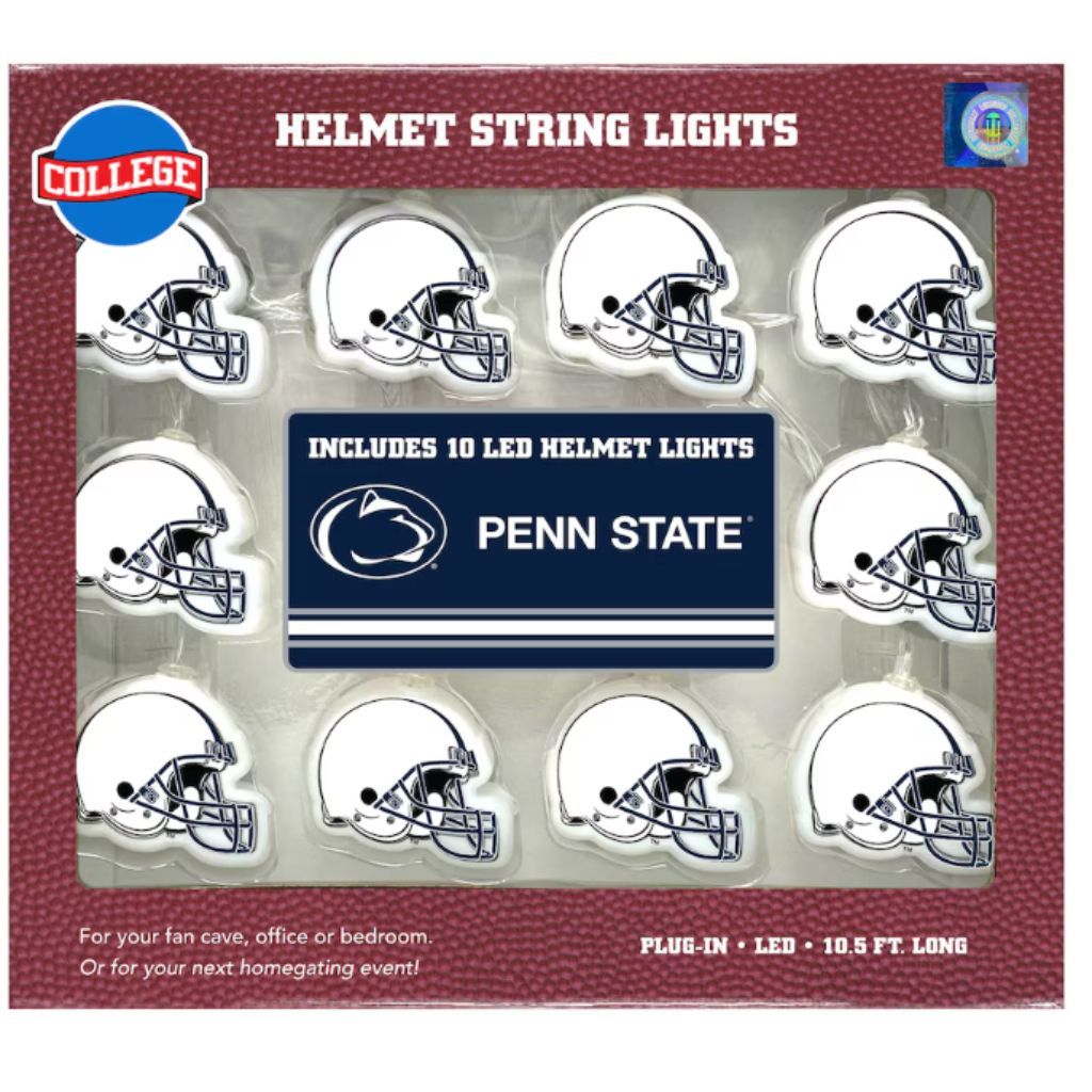 NCAA Helmet String Lights - Penn State (10 LED Lights)