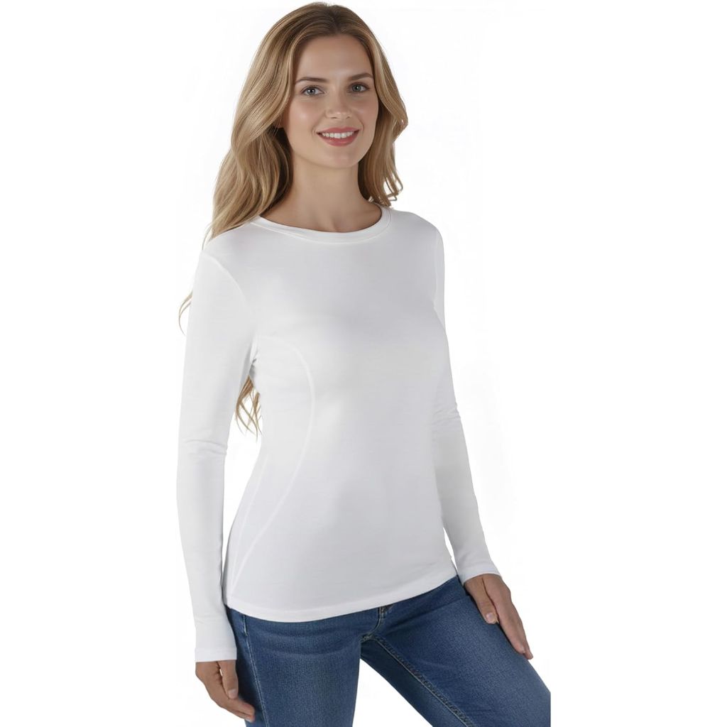 Womens Long Sleeve Thermal Shirts, 2025 Fall Winter Crew Neck Shirt for Women, Stretch Basic Tight Long Sleeve Underwear Tops