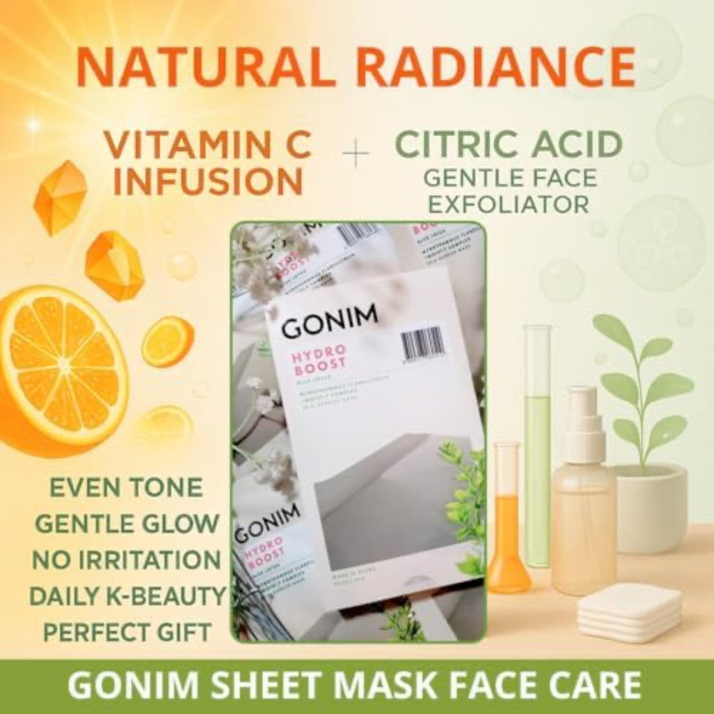 GONIM Hydro Boost Face Mask with Hyaluronic Acid Serum & Blue Lotus - 15ct.