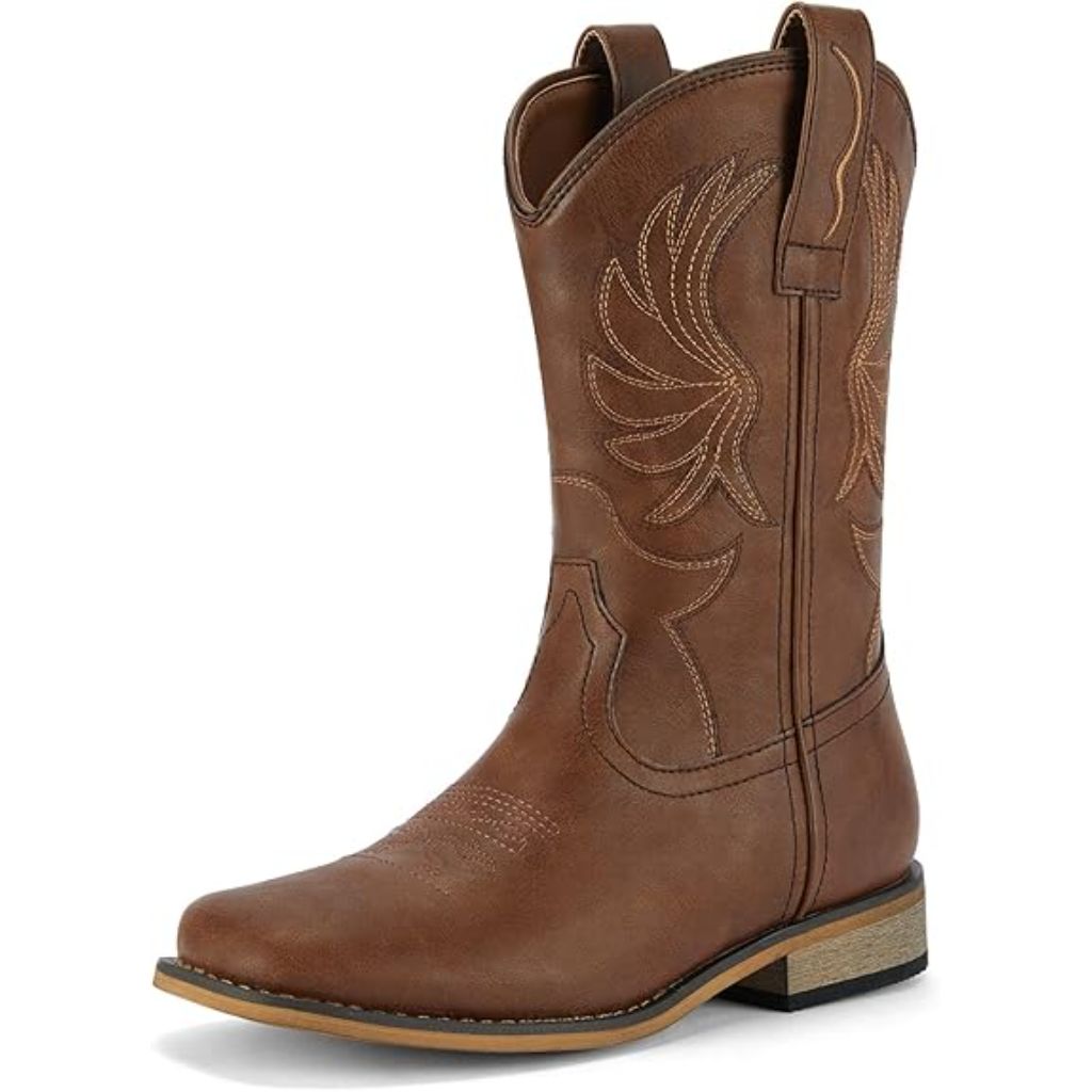 Visit the Rollda Store Rollda Kids Cowboy Boots for Boys Girls Western Square Toe Cowgirl Boots