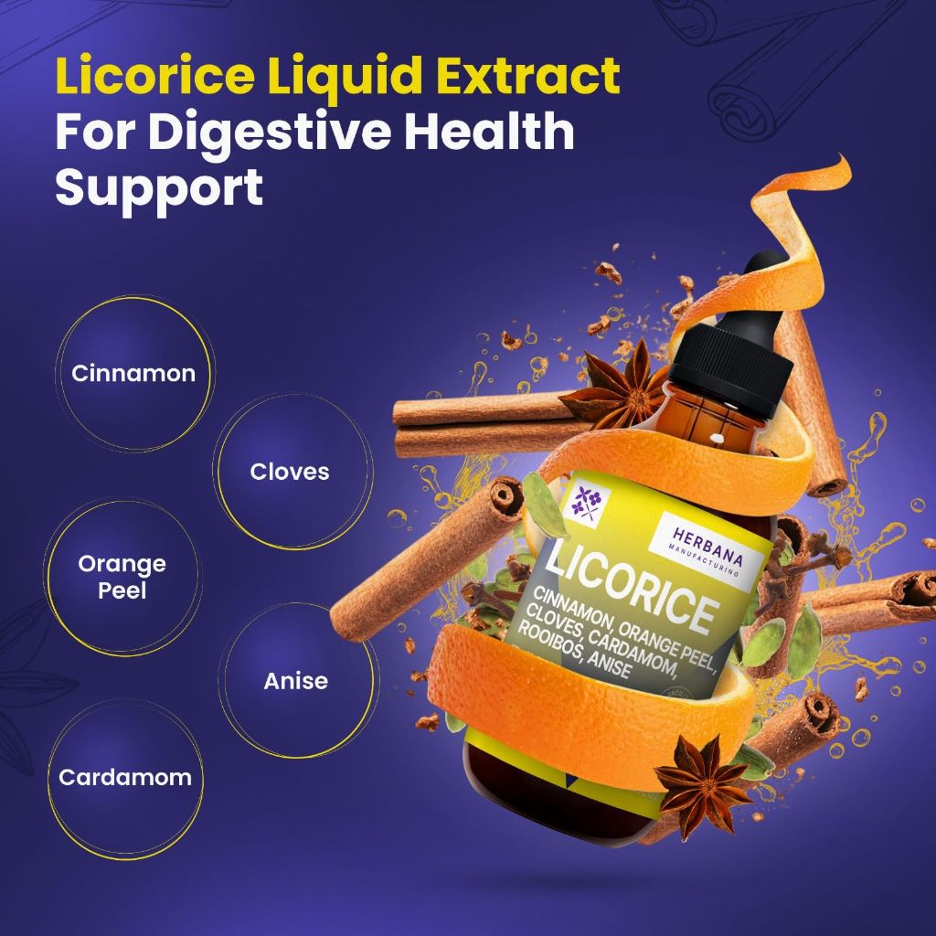 Herbana Manufacturing Licorice 7-in-1 Liquid Extract for Digestive Health Support - 4 fl. oz.